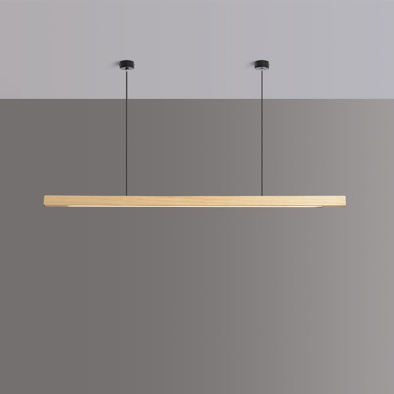 Lights of Scandinavia - Lindö - Modern long hanging dining room pendant light ala Nordic style. Will also make a good fit for office areas, restaurants and bars. Pine wood or black walnut Use the included remote to change color temperature between cold, neutral and warm light.
