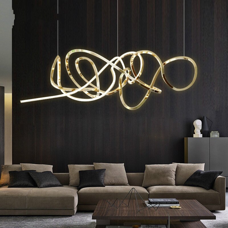 Lights of Scandinavia - Signature - Eye-catching design lighting. Electroplated iron framework available in 3 color variants. Integrated LED stripe through the whole fixture. This chandelier will make the most of your living room area, add style to a conference room or act as the perfect icebreaker for the reception. Each Signature is handmade so allow for slight differences between the photos and your finished product. Emitting color: Natural. Dimmable
